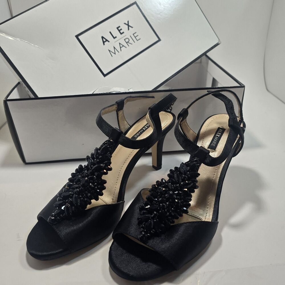 Brand New Alex Marie Black Layna Heels Sz 7